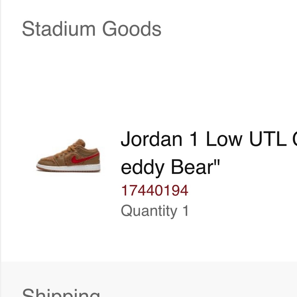 Jordan 1 Low - Teddy Bear (Worn Once)